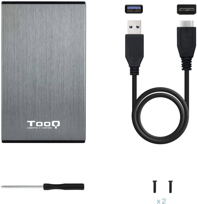 TOOQ TQE-2527G Caja Externa para Disco Duro 2.5'' SATA USB 3.1 Gen 1 Gris TOOQ TQE-2527G Caja Externa para Disco Duro 2.5'' SATA USB 3.1 Gen 1 Gris